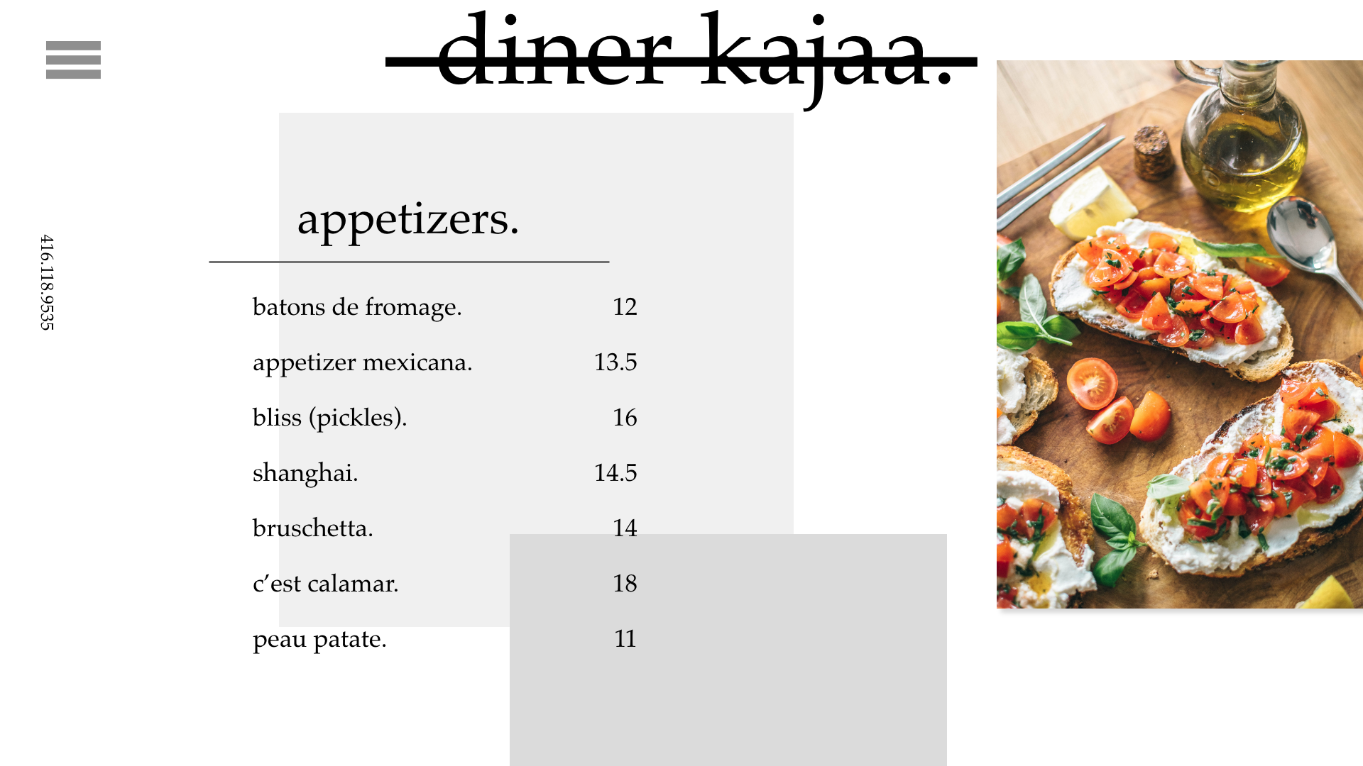 appetizers of of diner kajaa.